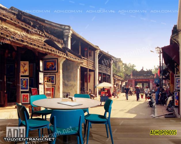 Tranh dán tường phố cổ Hội AnADHDP09005 - Tranh tường chất lượng cao